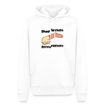 Ohne Socken: Affenpocken - Männer Premium Bio Hoodie - Weiß - Vorne - Nico (187cm)
