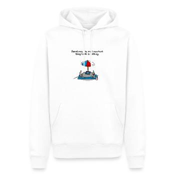 The importance of doing nothing - Men’s Premium Organic Hoodie - white - Front - Nico (187cm)