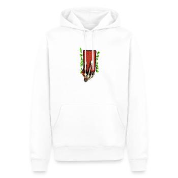LETZTES SPIEL AUF EINER KARTE - Männer Premium Bio Hoodie - Weiß - Vorne - Nico (187cm)