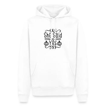 She Said Yes - Männer Premium Bio Hoodie - Weiß - Vorne - Nico (187cm)