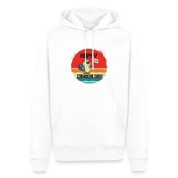 Feiern Sie den Canada Day - Beaver and Flag Graphics - Männer Premium Bio Hoodie - Weiß - Vorne - Nico (187cm)