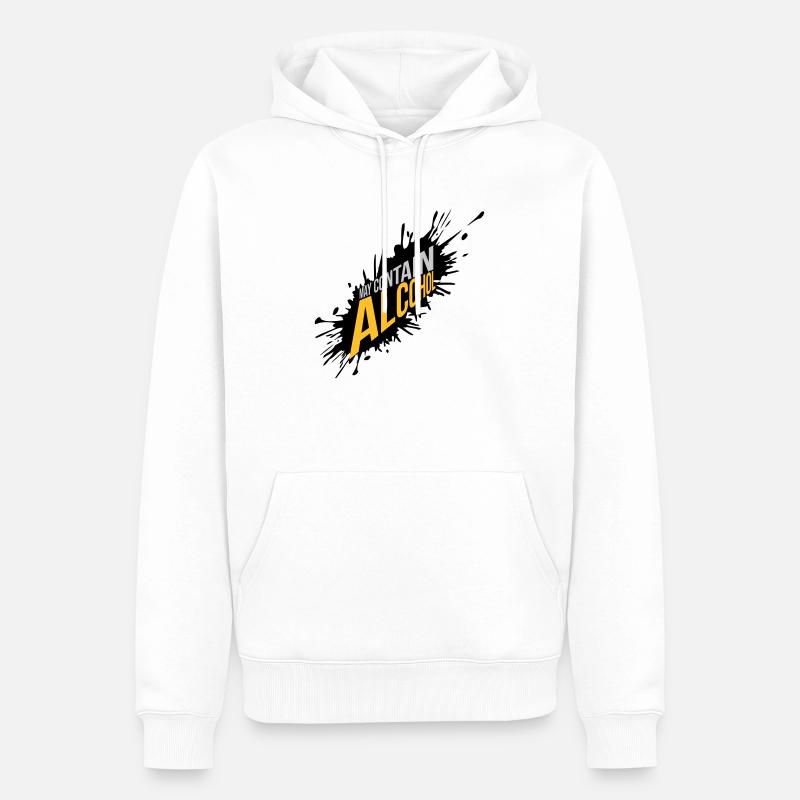Farbklecks peut contenir de l’alcool - Sweat à capuche Premium bio Homme - blanc