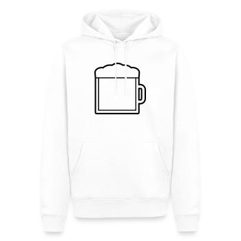 Logo Icon Großes Bierglas - Männer Premium Bio Hoodie - Weiß - Vorne - Nico (187cm)