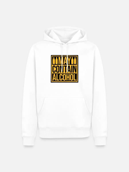 Flag May Contain Alcohol - Men’s Premium Organic Hoodie - white