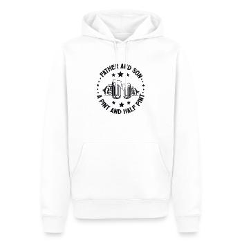 Père et Fils Une Pinte et Demi Pinte - Sweat à capuche Premium bio Homme - blanc - Devant - Nico (187cm)