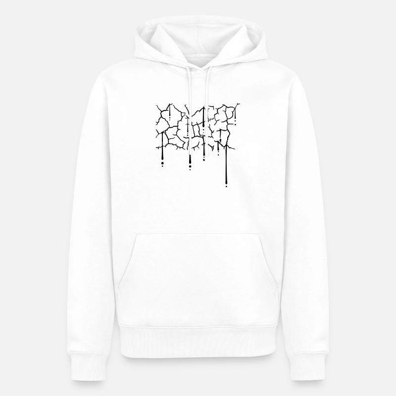 Tropfen Risse Muster Textur - Männer Premium Bio Hoodie - Weiß