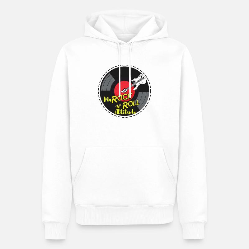 Marock n roll Attitude - Sweat à capuche Premium bio Homme - blanc