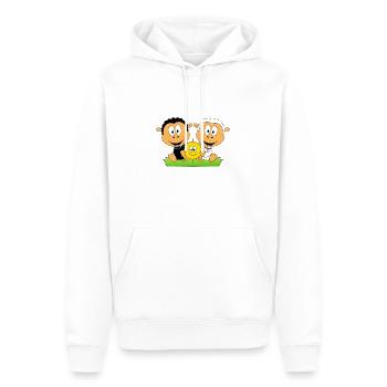 SCHAFE - SHEEPS - SONNE - SOMMER - LIEBE - TIERE - Männer Premium Bio Hoodie - Weiß - Vorne - Nico (187cm)