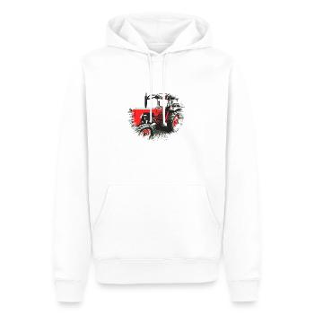 Tracteur - Sweat à capuche Premium bio Homme - blanc - Devant - Nico (187cm)