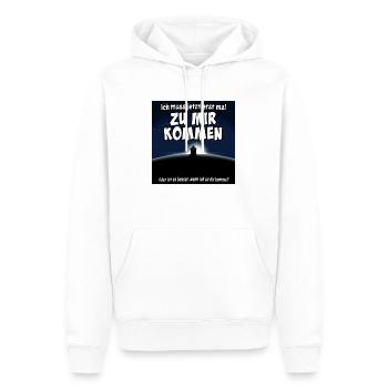 Ich muss jetzt erst mal zu mir kommen. - Männer Premium Bio Hoodie - Weiß - Vorne - Nico (187cm)