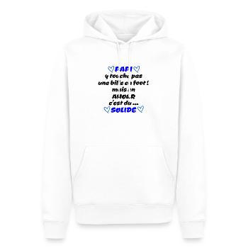 papi , c'est du solide !! - Sweat à capuche Premium bio Homme - blanc - Devant - Nico (187cm)