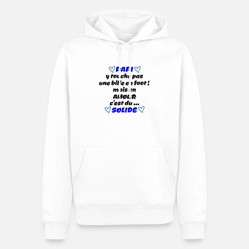 papi , c'est du solide !! - Sweat à capuche Premium bio Homme - blanc