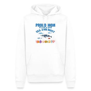 Fière Maman Ichtyologiste Biologiste Marine Océan Mer - Sweat à capuche Premium bio Homme - blanc - Devant - Nico (187cm)