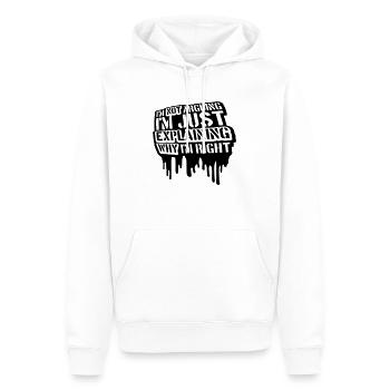 Je ne discute pas - Sweat à capuche Premium bio Homme - blanc - Devant - Nico (187cm)