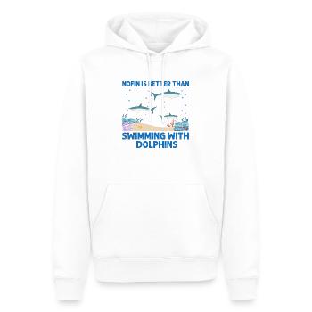 With Dolphins Swimming Dolphin Ocean Sea Mammal - Men’s Premium Organic Hoodie - white - Front - Nico (187cm)