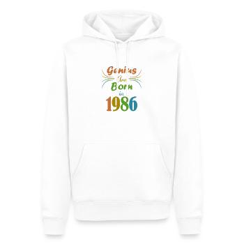 Genius Jahrgang 1986 - Männer Premium Bio Hoodie - Weiß - Vorne - Nico (187cm)