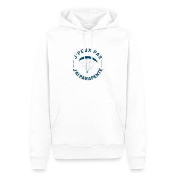 J'peux pas j'ai parapente - Sweat à capuche Premium bio Homme - blanc - Devant - Nico (187cm)