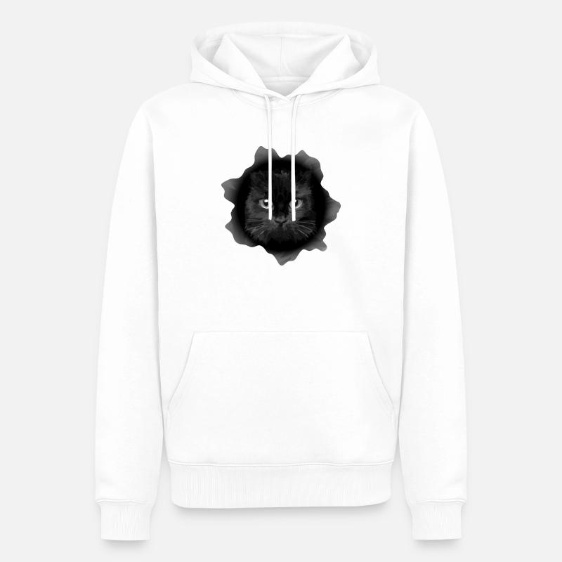 Chat - Sweat à capuche Premium bio Homme - blanc
