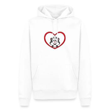 STINKTIER - HERZ - LIEBE - TIER - KIND - BABY - Männer Premium Bio Hoodie - Weiß - Vorne - Nico (187cm)