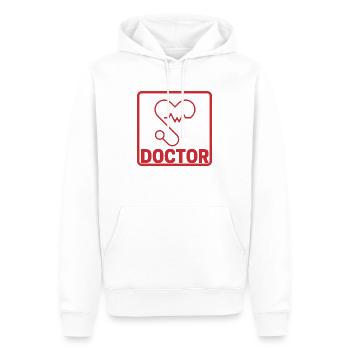 Docteur - Sweat à capuche Premium bio Homme - blanc - Devant - Nico (187cm)