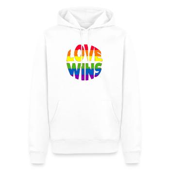 Love Wins Transgender Lgbtq Gay Lesbian Rainbow Pr - Männer Premium Bio Hoodie - Weiß - Vorne - Nico (187cm)