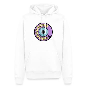 Cadran coloré Vintage Retro Phone Nostalgia - Sweat à capuche Premium bio Homme - blanc - Devant - Nico (187cm)