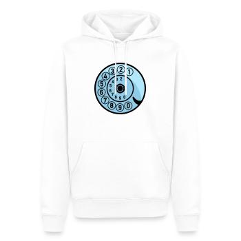 Wählscheibe Vintage Telefon anrufen Retro Technik - Männer Premium Bio Hoodie - Weiß - Vorne - Nico (187cm)