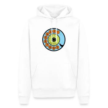 Cadran coloré Vintage Retro Phone Nostalgia - Sweat à capuche Premium bio Homme - blanc - Devant - Nico (187cm)