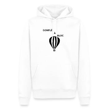 gonflé a bloc - Sweat à capuche Premium bio Homme - blanc - Devant - Nico (187cm)