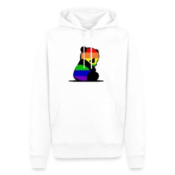 Panda LGBTQQIAA2S+ - Sweat à capuche Premium bio Homme - blanc - Devant - Nico (187cm)