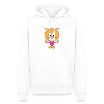 KATZE - BABY - NACHWUCHS - GEBURT - FLÄSCHCHEN - Männer Premium Bio Hoodie - Weiß - Vorne - Nico (187cm)