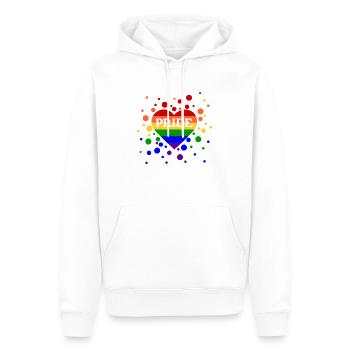 Pridedot - Sweat à capuche Premium bio Homme - blanc - Devant - Nico (187cm)