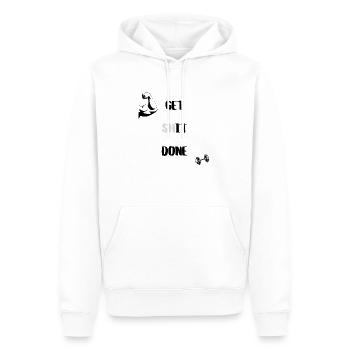 Get Shit Done - Männer Premium Bio Hoodie - Weiß - Vorne - Nico (187cm)