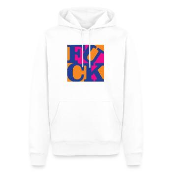 F**K WordPlay art original 6 - Sweat à capuche Premium bio Homme - blanc - Devant - Nico (187cm)