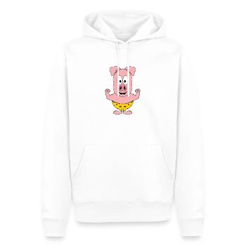 SCHWEIN - BODYBUILDING - MUSKELN - SPORT - FITNESS - Männer Premium Bio Hoodie - Weiß - Vorne - Nico (187cm)