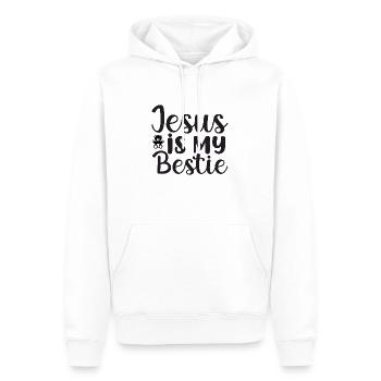 Jesus is my Bestie - Männer Premium Bio Hoodie - Weiß - Vorne - Nico (187cm)