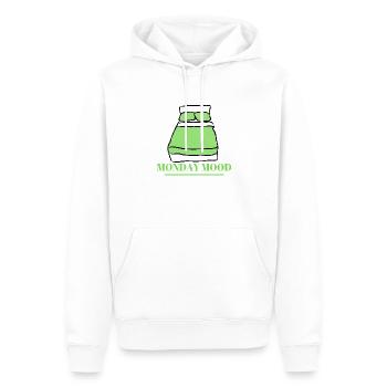 MONDAY MOOD - Männer Premium Bio Hoodie - Weiß - Vorne - Nico (187cm)
