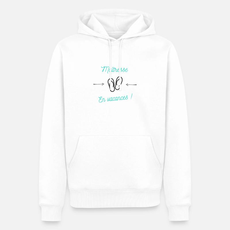 maitresse en vacances - Sweat à capuche Premium bio Homme - blanc