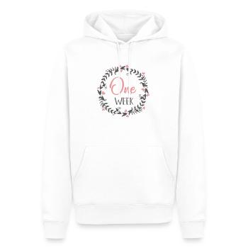 1 WEEK MILESTONES HEART - Männer Premium Bio Hoodie - Weiß - Vorne - Nico (187cm)