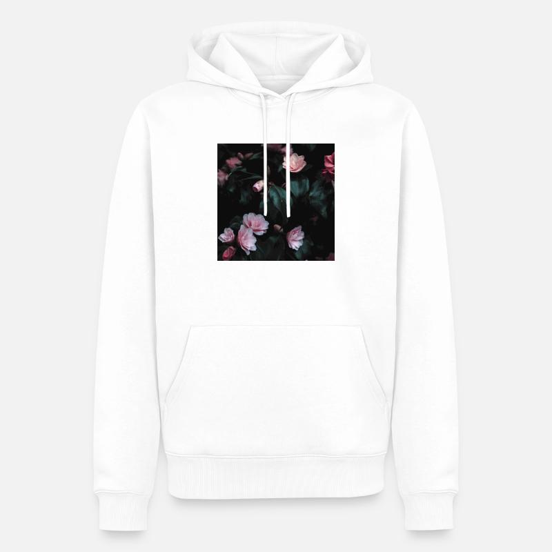 Fleur - Sweat à capuche Premium bio Homme - blanc