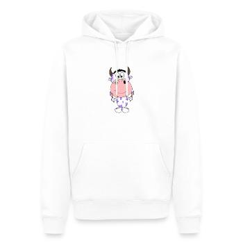 KUH - LILA - FARBE - MALER - KÜNSTLER - KUNST - Männer Premium Bio Hoodie - Weiß - Vorne - Nico (187cm)