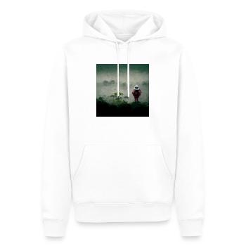 Lonely Voyager 001 - Männer Premium Bio Hoodie - Weiß - Vorne - Nico (187cm)
