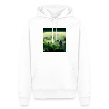 Lonely Voyager 014 - Männer Premium Bio Hoodie - Weiß - Vorne - Nico (187cm)