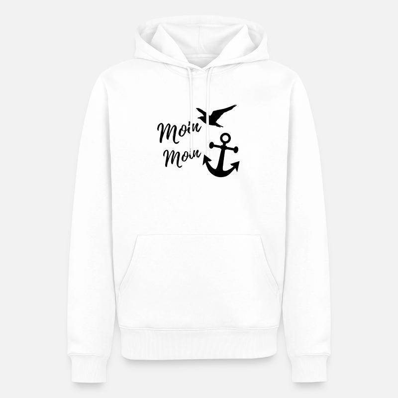 Moin moin - Männer Premium Bio Hoodie - Weiß