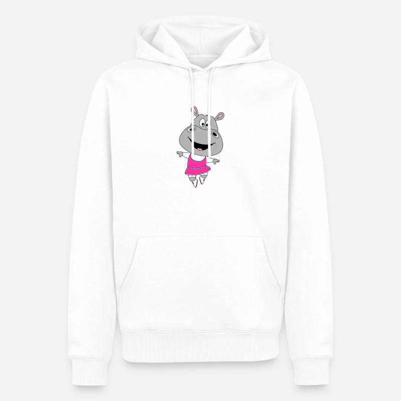 NILPFERD - FLUSSPFERD - HIPPO - TANZEN - TÄNZERIN - Männer Premium Bio Hoodie - Weiß