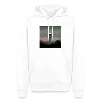 Lonely Voyager 039 - Männer Premium Bio Hoodie - Weiß - Vorne - Nico (187cm)