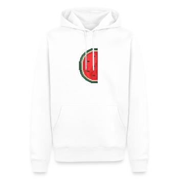 Pixel Art Melon Pattern Variant 2 - Men’s Premium Organic Hoodie - white - Front - Nico (187cm)