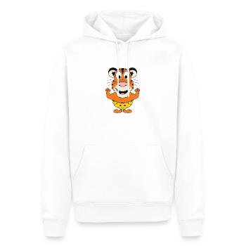 TIGER - MUSKELN - STARK - BODYBUILDING - FITNESS - Männer Premium Bio Hoodie - Weiß - Vorne - Nico (187cm)