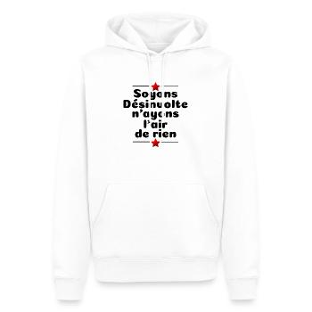 l'air de rien!! - Sweat à capuche Premium bio Homme - blanc - Devant - Nico (187cm)