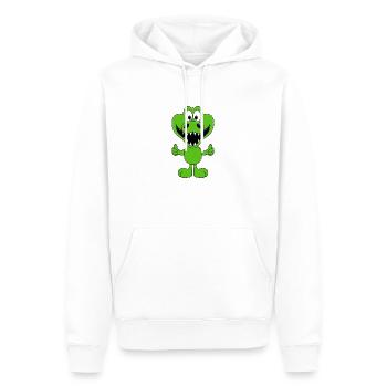 KROKODIL - LIKE - LIKEN - MÖGEN - DAUMEN HOCH - Männer Premium Bio Hoodie - Weiß - Vorne - Nico (187cm)